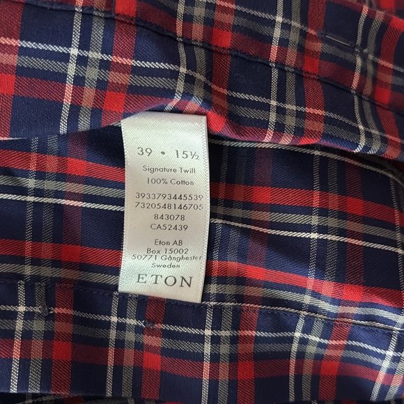 Eton Of Sweden Contemporary Fit Plaid Dress Shirt - Picture 8 of 8